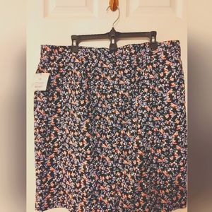 NWT Claiborne Career Women's Skirt Size 18 Floral Cotton